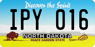 ND license plate IPY016