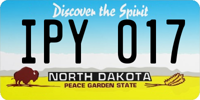 ND license plate IPY017