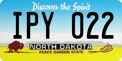ND license plate IPY022