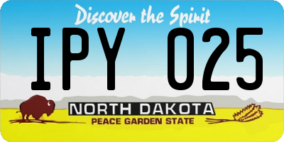 ND license plate IPY025