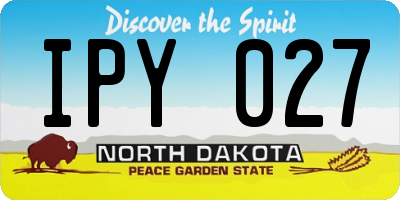 ND license plate IPY027