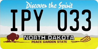 ND license plate IPY033