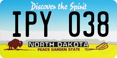 ND license plate IPY038