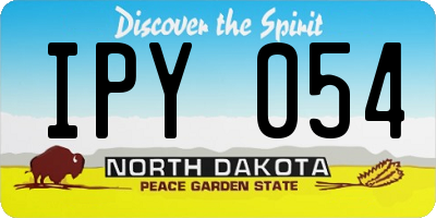 ND license plate IPY054