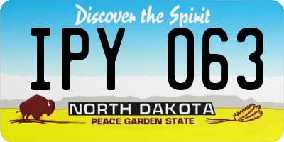 ND license plate IPY063