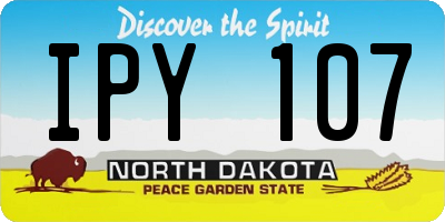 ND license plate IPY107