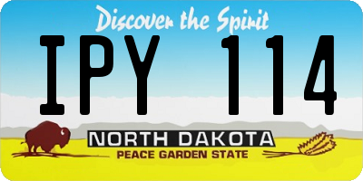 ND license plate IPY114