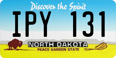 ND license plate IPY131