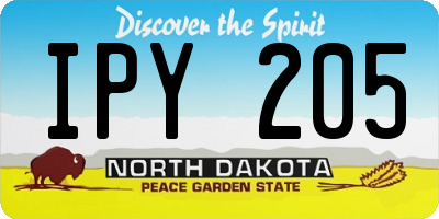 ND license plate IPY205