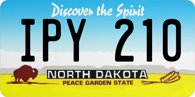 ND license plate IPY210