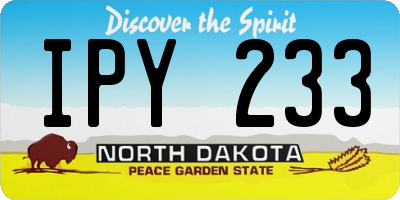 ND license plate IPY233