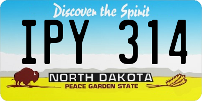 ND license plate IPY314