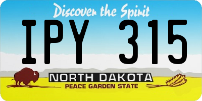 ND license plate IPY315