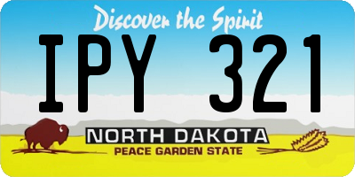 ND license plate IPY321