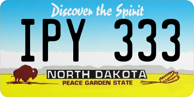 ND license plate IPY333