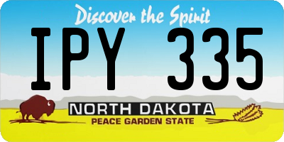 ND license plate IPY335