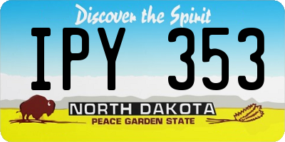ND license plate IPY353