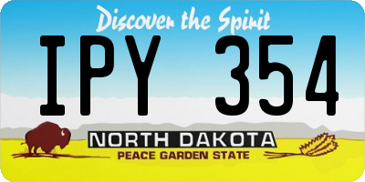 ND license plate IPY354