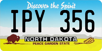ND license plate IPY356