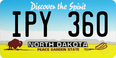 ND license plate IPY360
