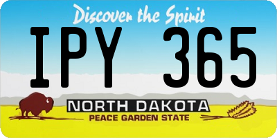 ND license plate IPY365