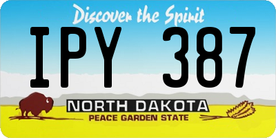 ND license plate IPY387