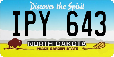 ND license plate IPY643