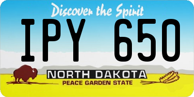 ND license plate IPY650