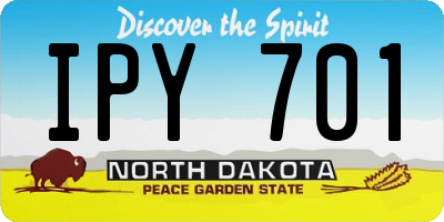 ND license plate IPY701