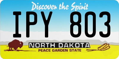 ND license plate IPY803