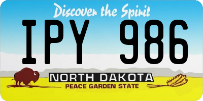 ND license plate IPY986
