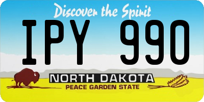ND license plate IPY990