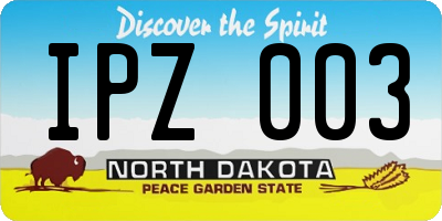 ND license plate IPZ003