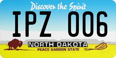 ND license plate IPZ006
