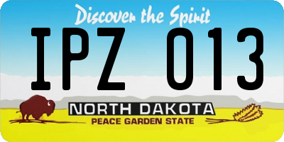 ND license plate IPZ013