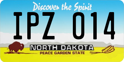 ND license plate IPZ014