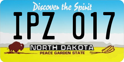 ND license plate IPZ017