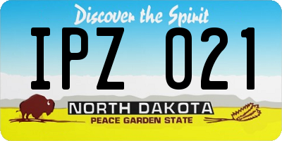 ND license plate IPZ021