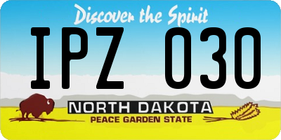 ND license plate IPZ030