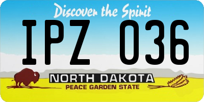 ND license plate IPZ036