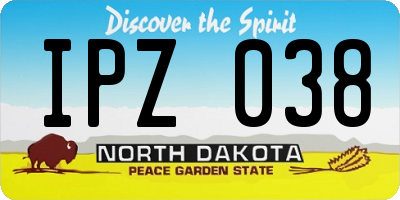 ND license plate IPZ038
