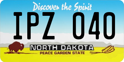 ND license plate IPZ040