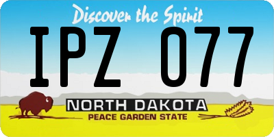 ND license plate IPZ077