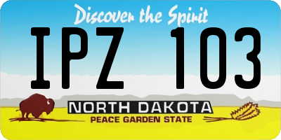 ND license plate IPZ103