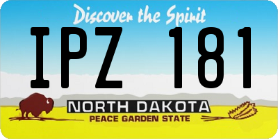 ND license plate IPZ181
