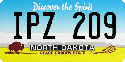 ND license plate IPZ209
