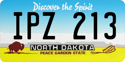 ND license plate IPZ213