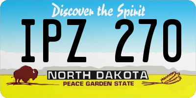 ND license plate IPZ270