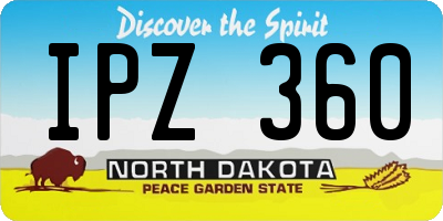 ND license plate IPZ360