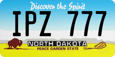 ND license plate IPZ777